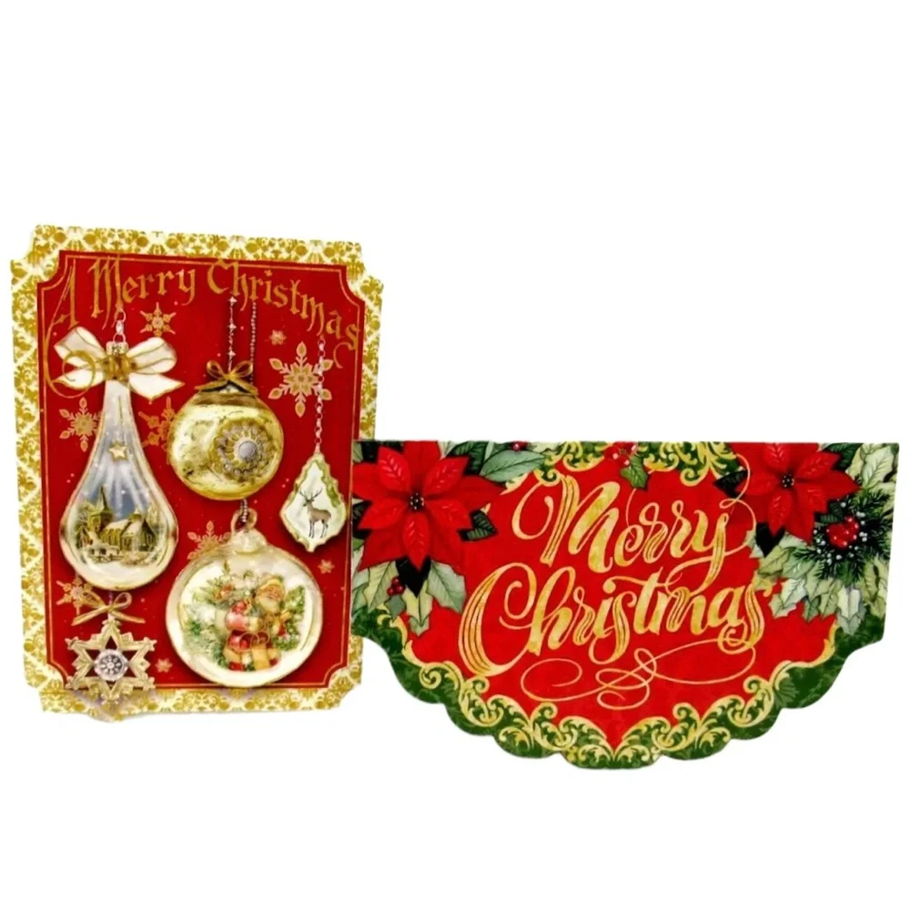Punch Studio Traditional Victorian Die-Cut Holiday Ephemera Note Cards (62065)